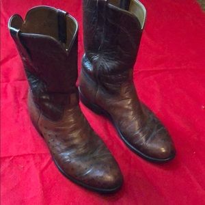 Men’s Luchese ostrich peanut brittle western boots
